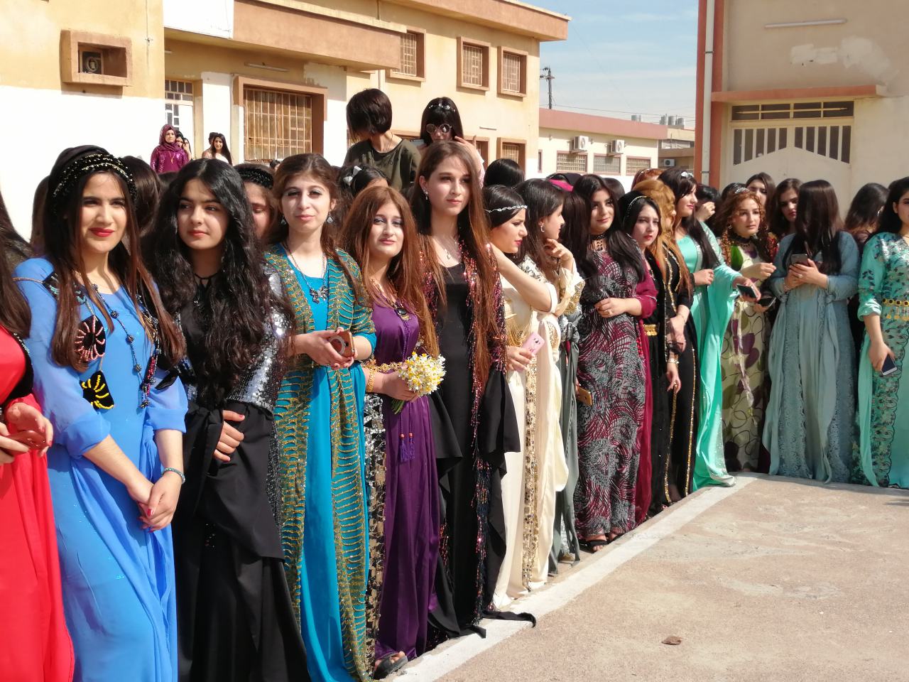 Students in one of Kirkuk schools celebrate the National Day of Clothing, March 10, 2019. (Photo: Kurdistan 24)